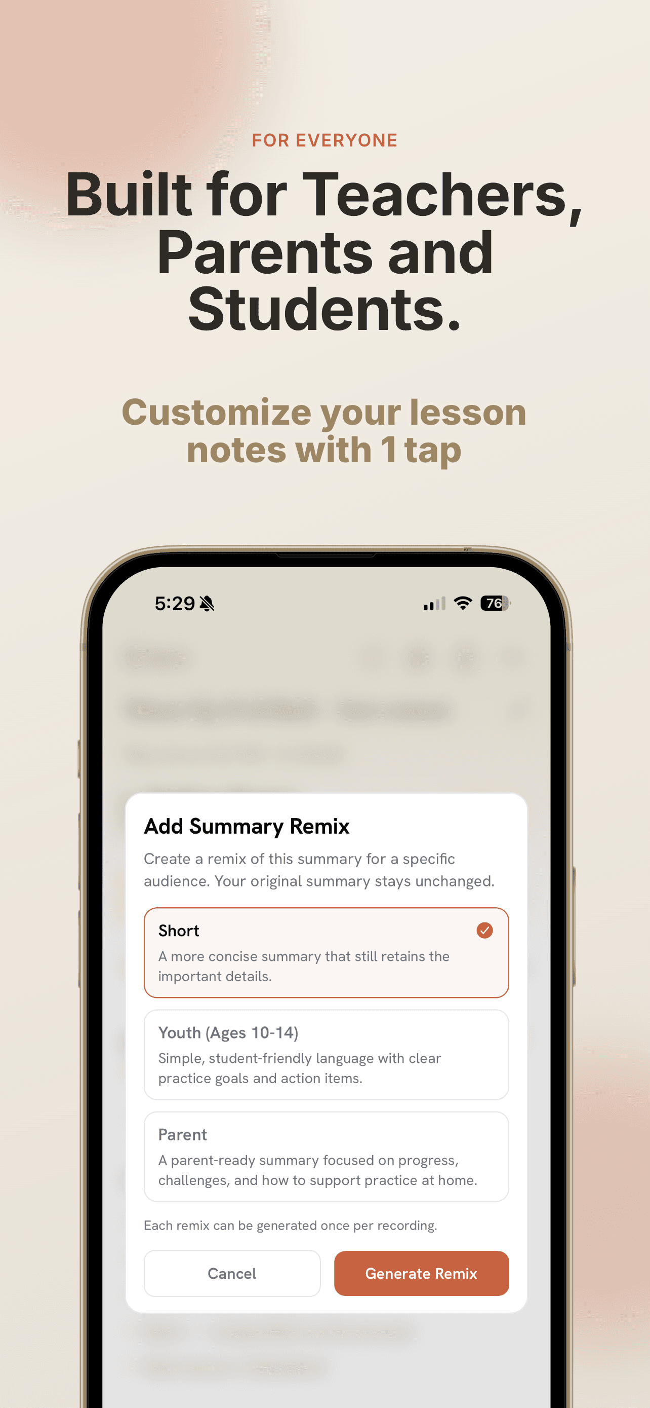 Personalized lesson-grounded chat